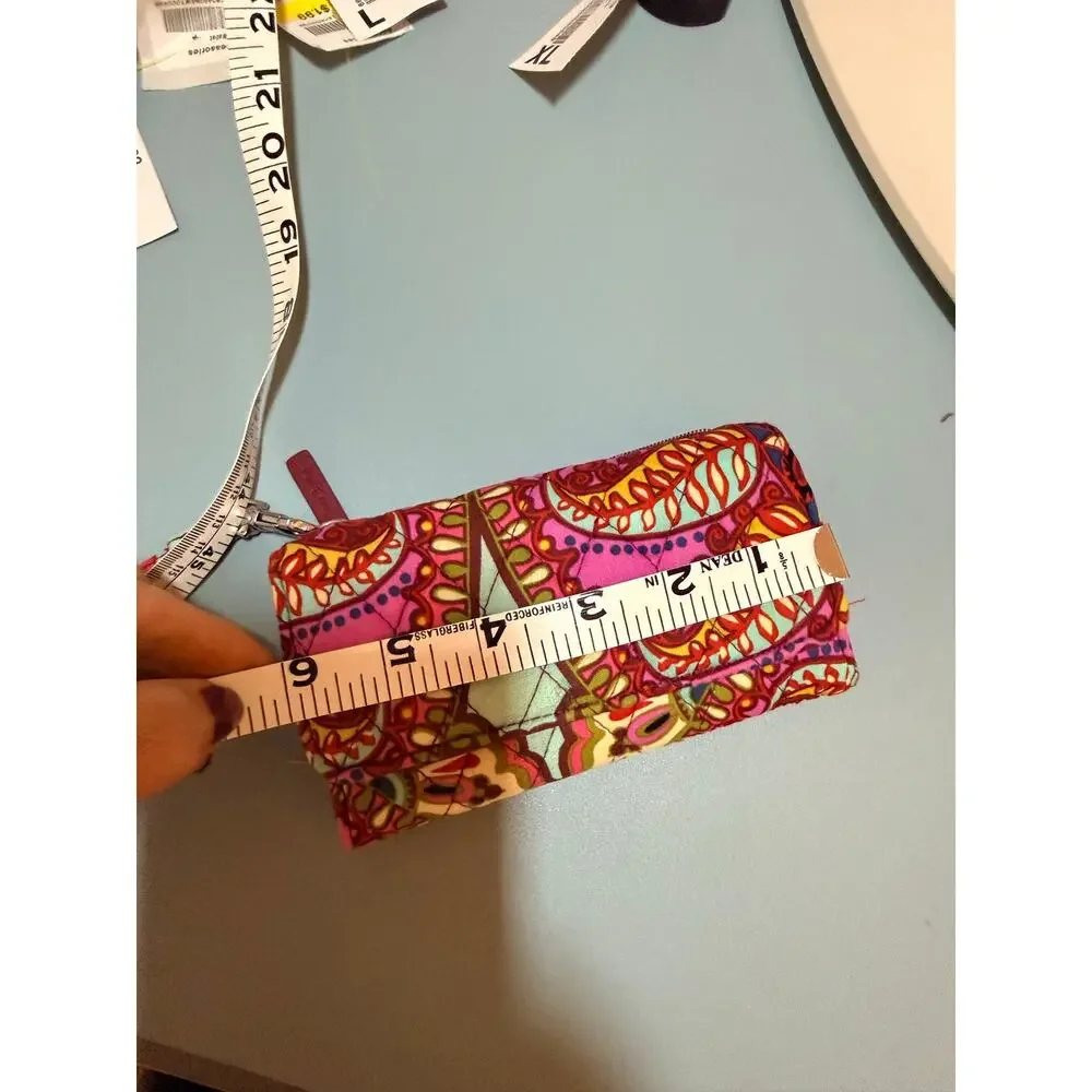 Quilted cotton Vera Bradley wristlet wallet Red Resort Medallion paisley pattern